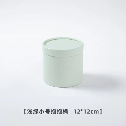 Portable and Waterproof Biodegradable Kraft Paper Flower Box Handheld Round Cylinder Packaging for Fashionable Gifts