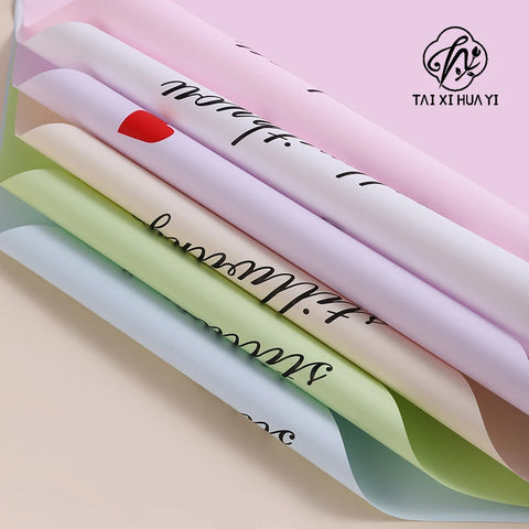High Quality Heart Coated Single Side Waterproof Paper Eco-friendly Flower Bouquet Floral Gift