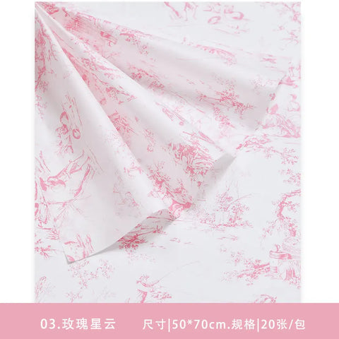 Coated Flower Wrapping Paper DIY with Lining Paper Water-proof & Eco-friendly BOPP Material Paper