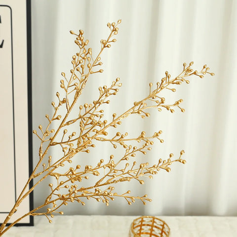 Golden Eucalyptus Ginkgo Gold Leaf Simulation Flower Hug Bucket Festive Christmas Wedding Graduation Decoration