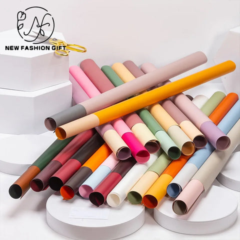 Christmas Eco-friendly Biodegradable Water-proof Single Side Coated PE Sugarcane Pulp Flowers Print Gift Wrap