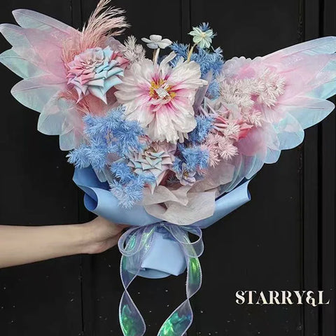 Sky and Birds Flower Kraft Paper Packaging DIY Handmade Wings Alien with Single-Coated Side