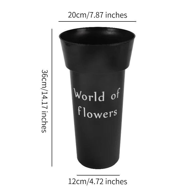 High Quality Durable PP Decorative Plastic Flower Pot & Container Drainage Hole White/Black Colors 8L Capacity Home Garden Use