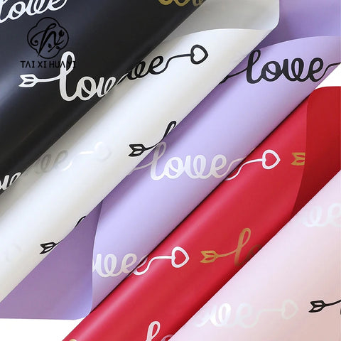 Love Wrapping Paper with Waterproof Coating Colorful and Single-Sided for Constant Use
