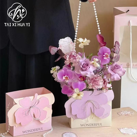 Portable Foldable Craft Paper Flower Box Handmade Floral Gift Packaging Materials for Flowers