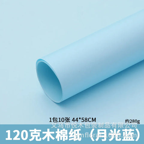 Waterproof Single-Sided Coated Plastic Flower Wrapping Paper Pure Solid Color Bouquet Packaging Sheets for Florists
