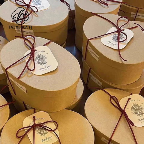 Elegant High-End Kraft Paper Packaging Box for Flower Confectionery and Fruit for Festival Gifts with Embossing Printing