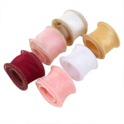 Fishtail Luxury Satin Silk Ribbon Fresh Flower DIY Material Wavy Edge Bow Ribbon Cake Edge Christmas