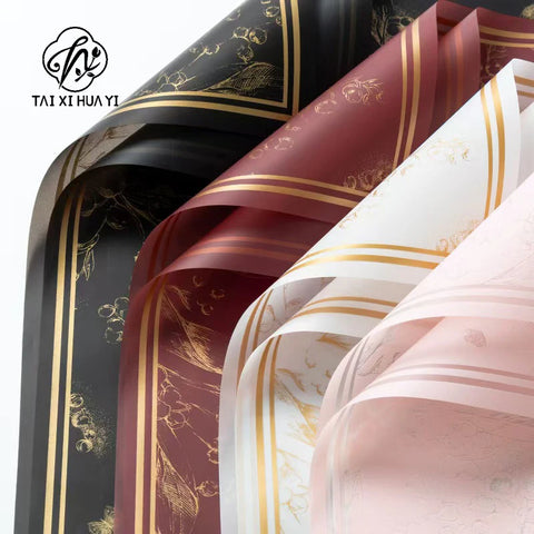 Flower Wrapping Stretch Film Heart-shaped Pattern Waterproof Anti-curl Translucent Valentine's Day Gift Craft