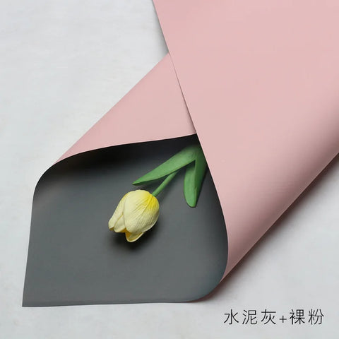 Handmade Ou Ya Two-Color Floral Wrapping Paper Waterproof Flower Packaging with Coating for Bouquets