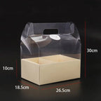 Transparent Handheld Rigid Cake Gift Box Red Qixi Design Valentine's Day Coated Paper Fruit Flower Recycled Materials Ribbon