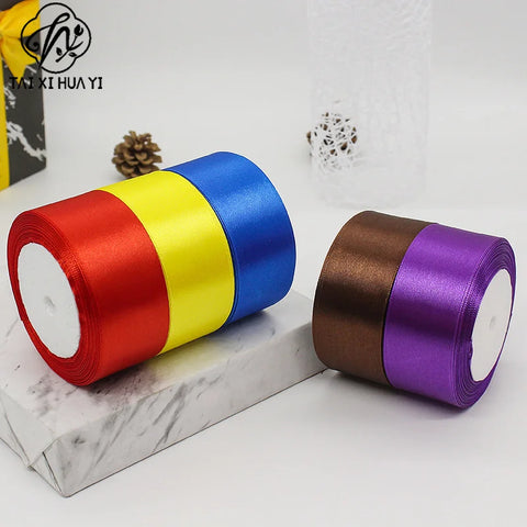 22meters Satin Ribbon 50-Color 4cm Sash DIY Craft Handmade Christmas Wedding Party Fabric Decoration Polyester Gift Ribbons