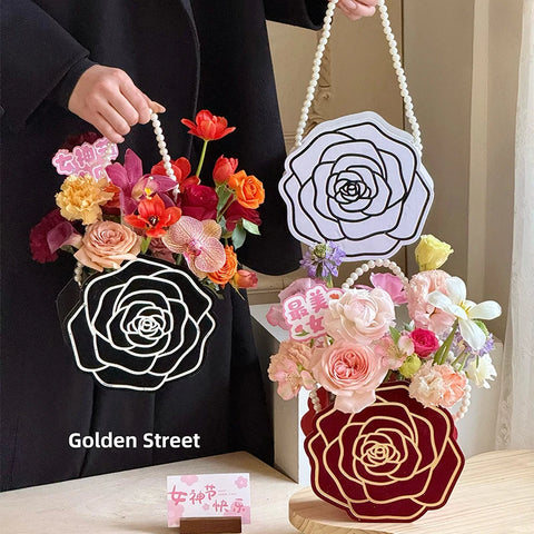 Premium Waterproof PE Coated Floral Wrapping Paper Roll for Gifts Designer Camellia Bull Party Flower Shop Festival Supplies