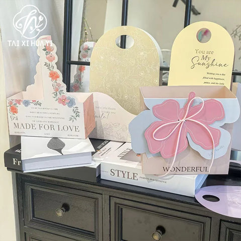 Portable Foldable Craft Paper Flower Box Handmade Floral Gift Packaging Materials for Flowers