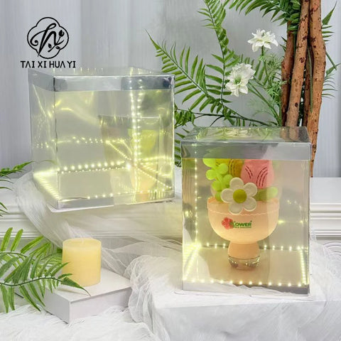 Square Shape Exquisite Tanabata Valentine's Day Flower Packaging Box for Flower Recycled Materials