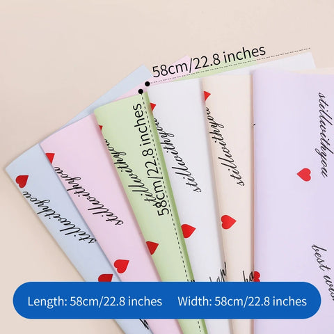 High Quality Heart Coated Single Side Waterproof Paper Eco-friendly Flower Bouquet Floral Gift