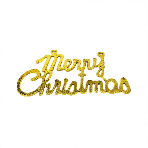 Christmas Decorations Merry Christmas Electroplating Plastic English Letter Brand Tree Set Pendant