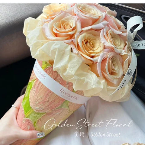 Valentine's Day DIY Ice Cream Cone Bouquet Kraft Paper Thick Cardstock Flower Packaging Handmade Floral Design Starch Coating
