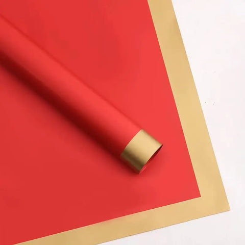 Cynthia Eurasian Paper Waterproof Flower Material Gold Color Edge Border Packaging Paper Bouquet with Coating