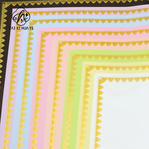 Macaroon Flower Wrapping Paper 57*57cm PE Coated Material for Gifts and Floral Art Wholesale From Flower Shop