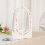 Classic Art Paper Simple Flower Arrangement DIY Bouquet Gift Box Handled Flower Basket with Classic Style