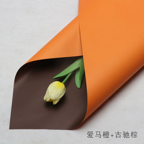Handmade Ou Ya Two-Color Floral Wrapping Paper Waterproof Flower Packaging with Coating for Bouquets