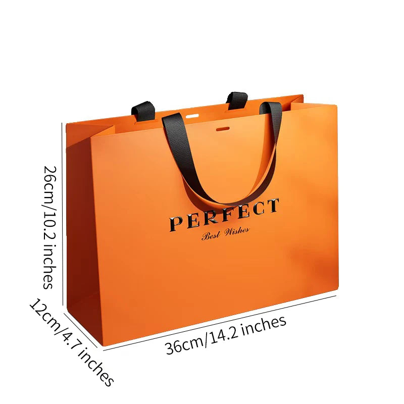 High Quality Cardboard Art Paper Bag Luxurious Handle Kraft Paper Shopping Gift Packaging Ribbon รูปสินค้าหลัก