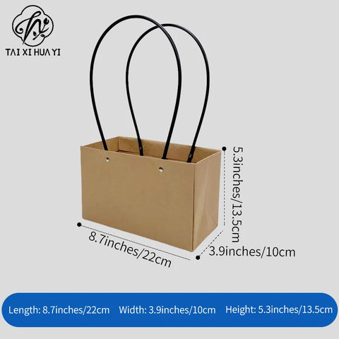 Popular Rectangular Floral Bouquet Packaging Gift Bag Flower Boxes for Bouquets Embossing Printing for Craft Paper Supplies