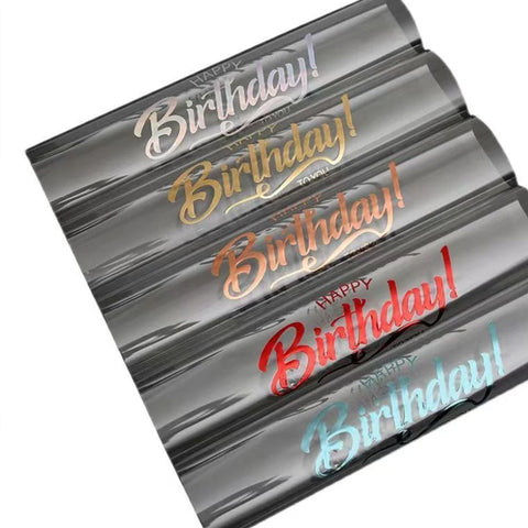 Transparent Happy Birthday Cellophane Virgin Pulp Waterproof Wrapping Paper for Flower Packing Florist Supplies