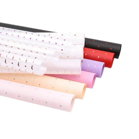 Waterproof Eco-Friendly Recyclable Flower Packaging Single Side Coated Careful Hot Stamping Matte Paper Jelly Film