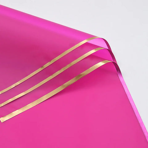 Waterproof Gold Edge Jelly Film Flower Wrapping Paper Matte Translucent Bouquet Recyclable Customizable Shop Packaging Material
