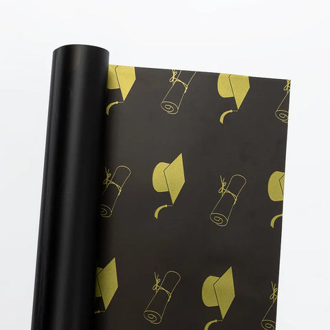 Waterproof Bow Book Roll Flower Wrapping Paper for Graduation Season Coated Material