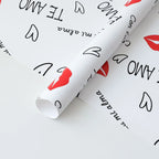 Valentine's Day Red Flower Wrapping Paper Single Side Coated Water-proof Eco-friendly Recyclable