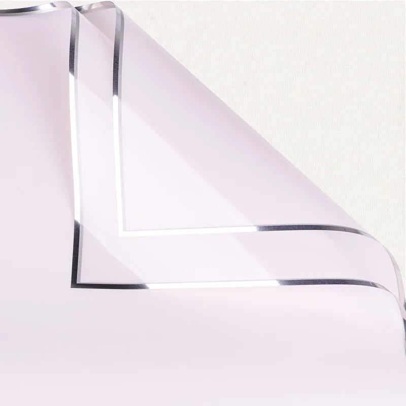 Silver Edged Semi Transparent Single-Sided Silver Ion Matte Coated Eco-friendly Recyclable Waterproof Jelly Film Bouquet Paper