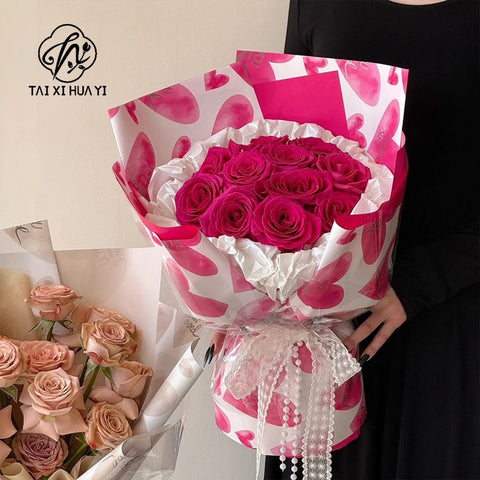 Waterproof Ouya Paper Valentine's Day Bouquet Packaging Single Side Coated Love at First Sight