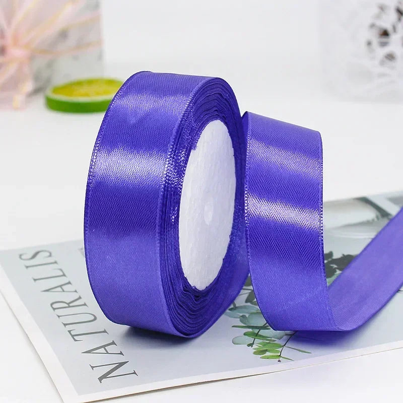 22meters Satin Ribbon 50-Color 4cm Sash DIY Craft Handmade Christmas Wedding Party Fabric Decoration Polyester Gift Ribbons