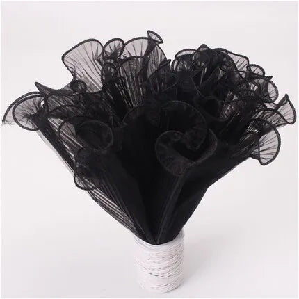 Qixi Wave Gauze Fresh Bouquet Water-proof Eco-friendly Packaging Materials Wave Design Pleats Single Side