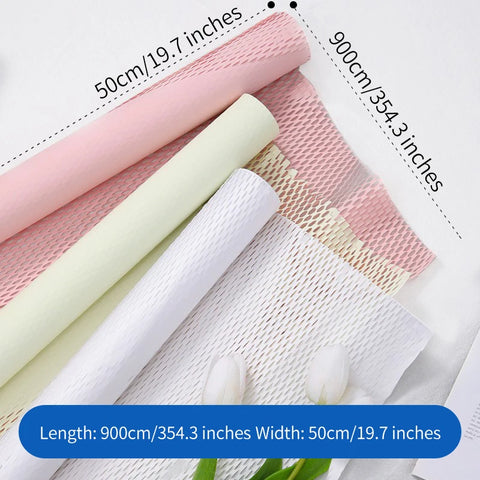 Single-Sided Coated Honeycomb Paper Packaging for Fresh Flower Bouquets Elegant Mesh Lining