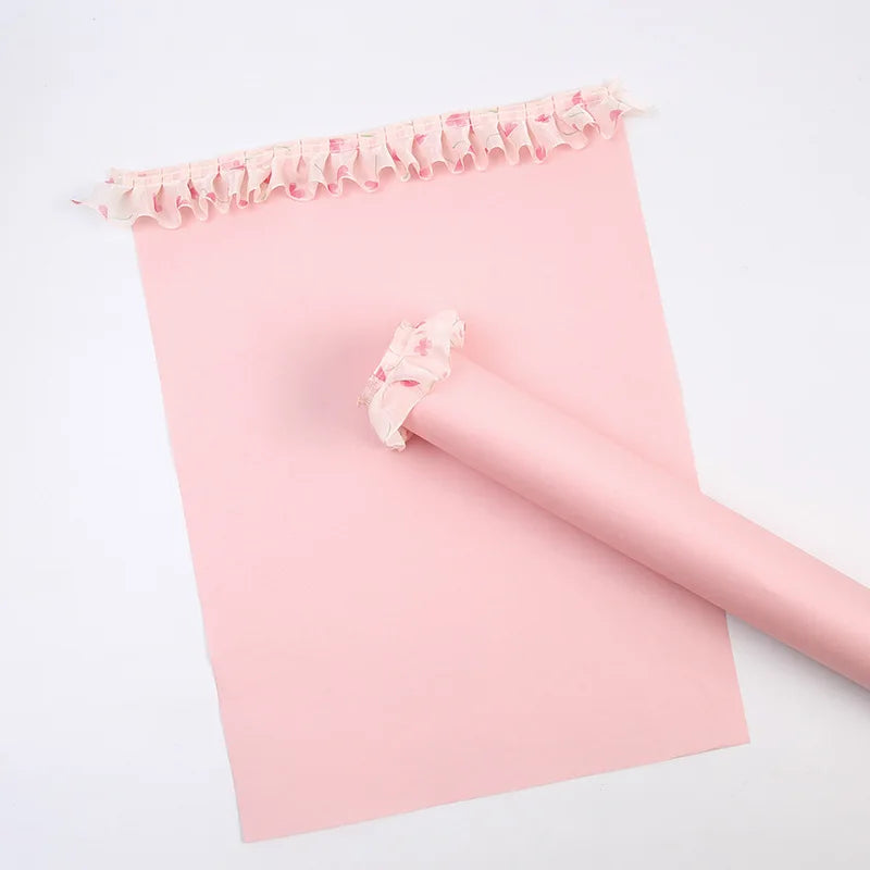 High-End Lace Edge Bouquet Wrapping Paper Single-Sided Coated Packaging Material