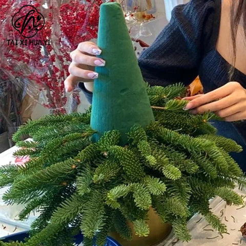 Cone Shaped Plastic Floral Foam for DIY Christmas Day Decor for Flower Arrangements and Floral Foam Tree Cones