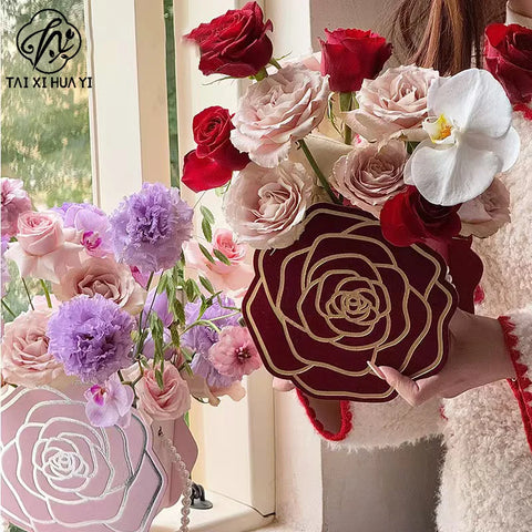 Elegant Camellia Pearl Gift Box Single Side PE Coating Synthetic Paper for Romantic Occasions Like Mother's Day Floral Present
