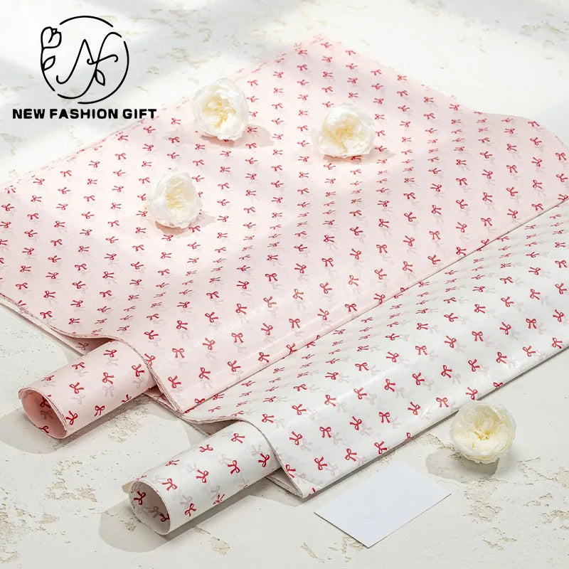 Custom Floral Wrapping Paper Single-Sided Coated Pink Flower Bouquet Gift Mailer Folding Packaging for Floral Product Packaging Secondary image