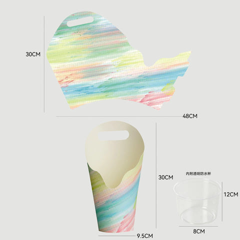 New Flowery Brand Recyclable Oil-Painted Handheld Ice Cream Shaped Stamping Paperboard Liner Customizable Gift Craft Box