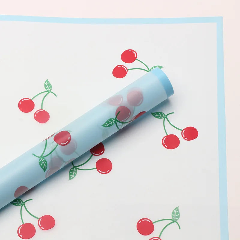 Cherry Flower DIY Handmade Bouquet Packaging Paper Korean Su Plastic Single Side Coated Semi Transparent