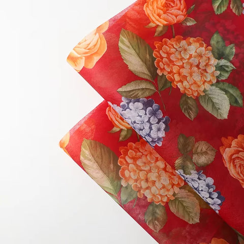 Waterproof Eco-Friendly Recyclable Korean Printed Pearlescent Film Floral Bouquet Wrapping DIY Customized pink Packing Paper