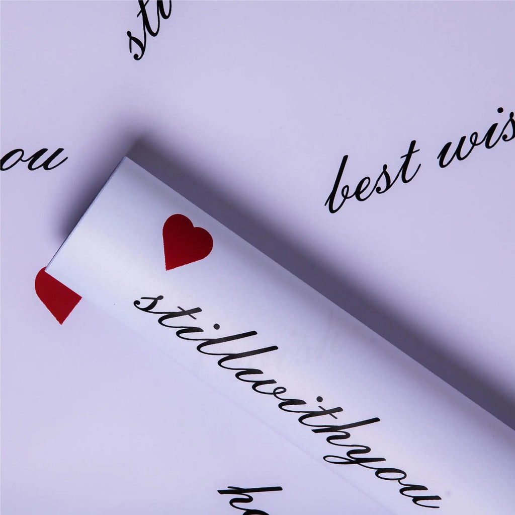 High Quality Heart Coated Single Side Waterproof Paper Eco-friendly Flower Bouquet Floral Gift