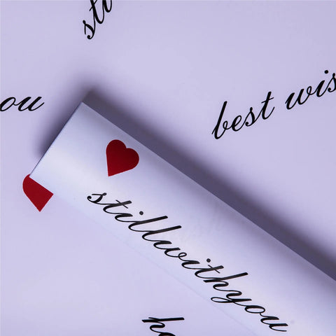 High Quality Heart Coated Single Side Waterproof Paper Eco-friendly Flower Bouquet Floral Gift