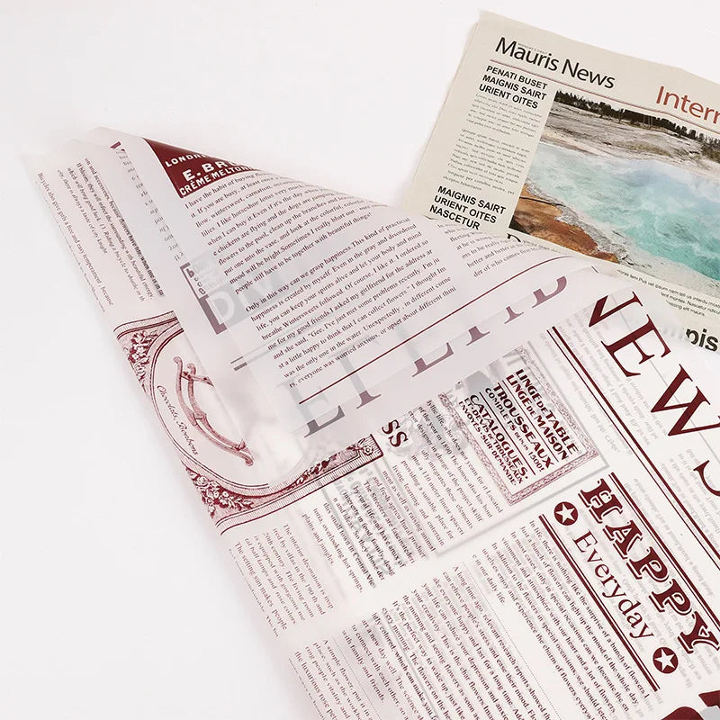 European English Newspaper Korean Bundle Paper with Single-Sided Coating Fresh Flower Packaging Material