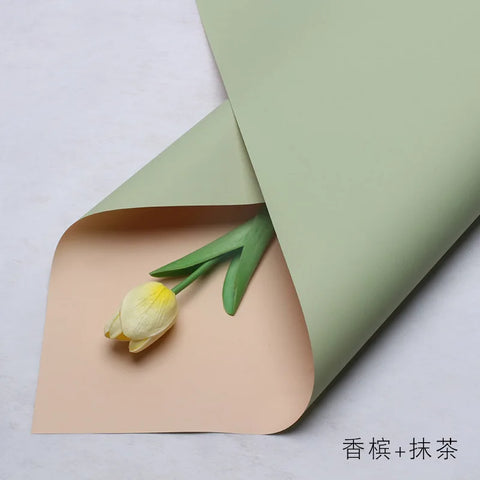 Handmade Ou Ya Two-Color Floral Wrapping Paper Waterproof Flower Packaging with Coating for Bouquets