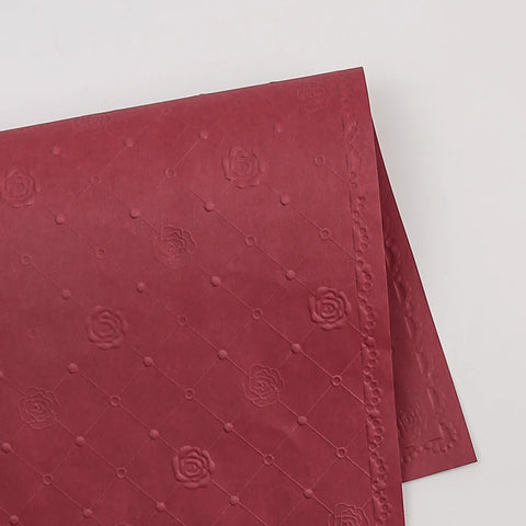 Fresh Flower Bouquet and Gift Wrapping 52x52cm Rose Pattern Embossed Specialty Paper with PE Coating for Valentine's Day